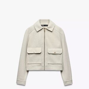Zara Women's Beige Utility Jacket